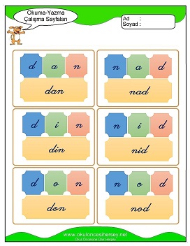 d sesi Hece Kartları